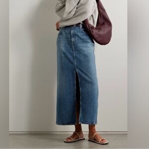 Agolde Blue Denim Maxi Skirt